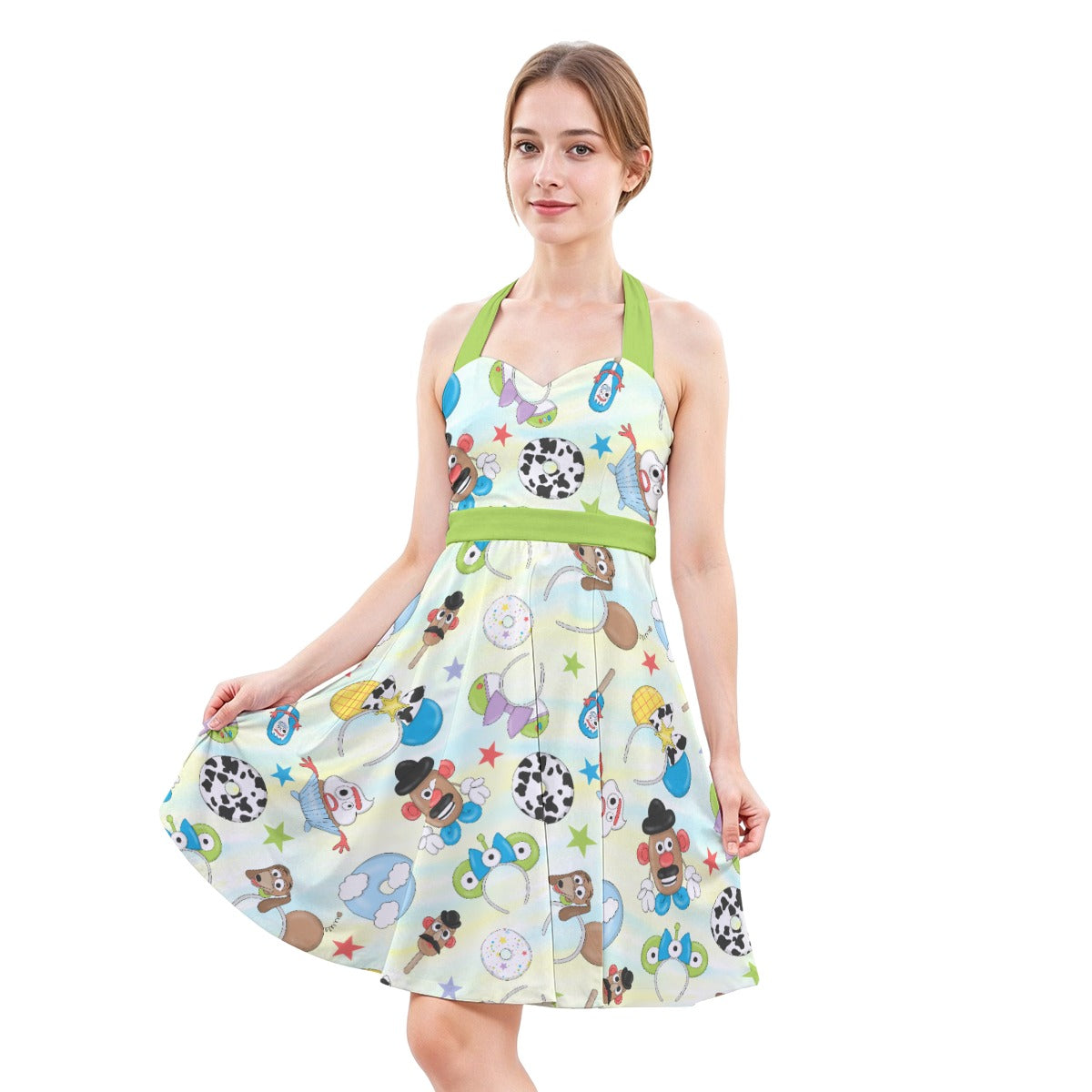 Playful Toy Style Icons - Women's Halter Vintage Pocket Dress