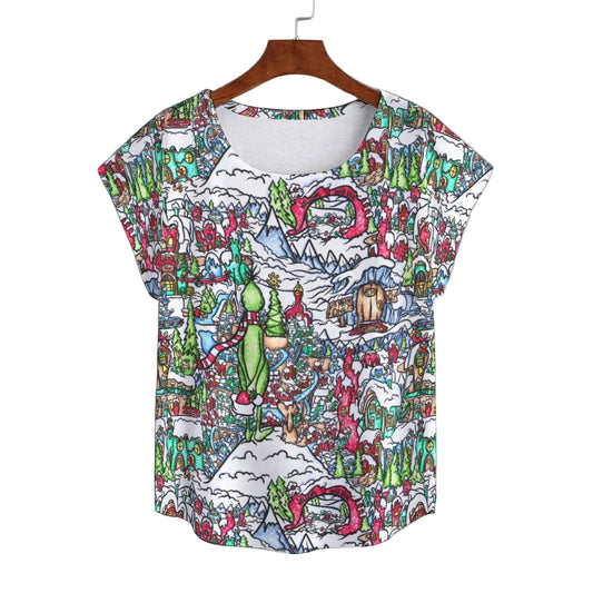 Whimsical Village Winter Wonderland - Women’s Relaxed Fit Scoop Tee