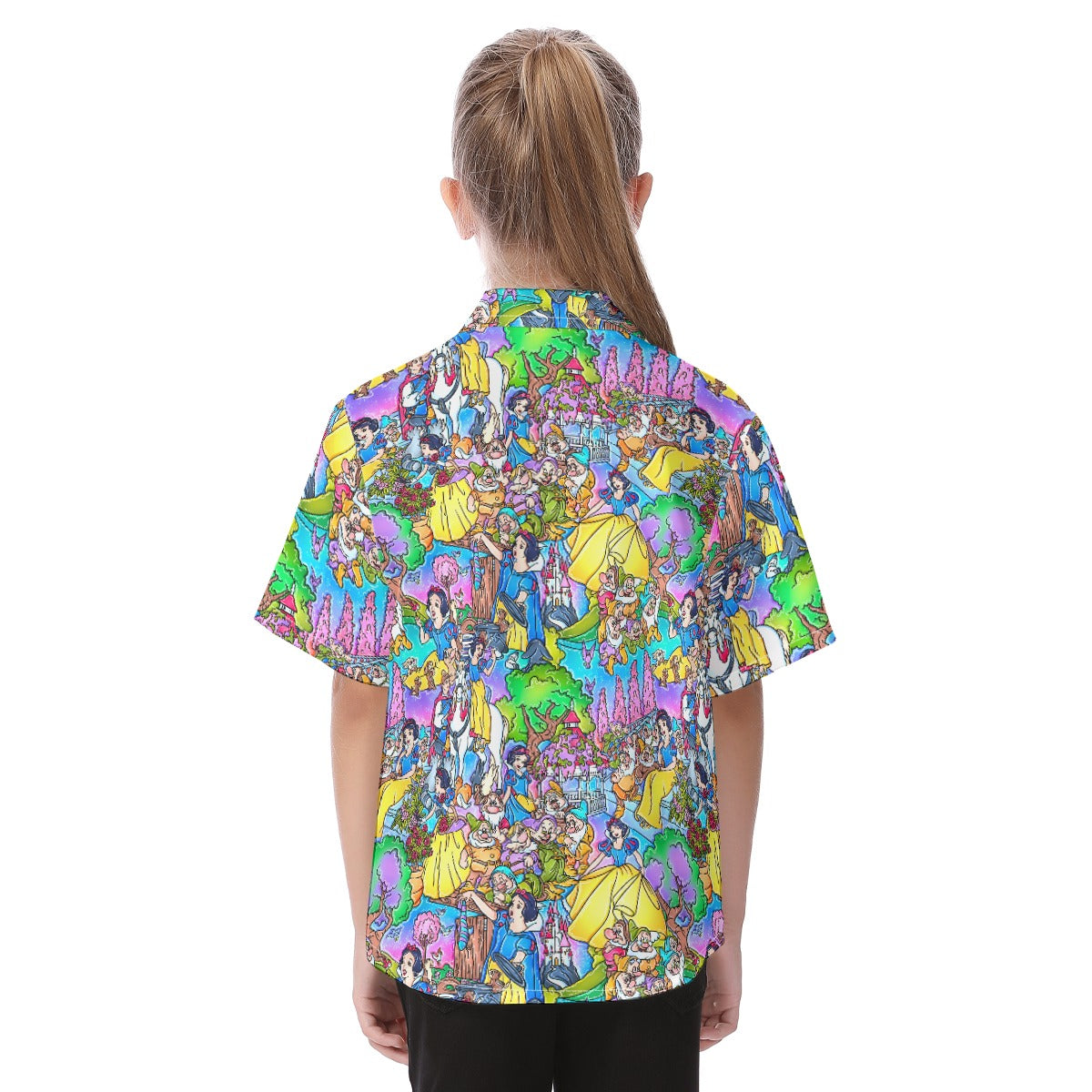 Fairest Princess Storybook Scenes - Kid's Hawaiian Button Up Shirt