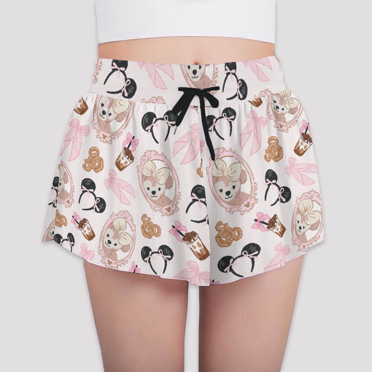 Bow Bear Sweet Day - Girls’ Flowy Pocket Shorts