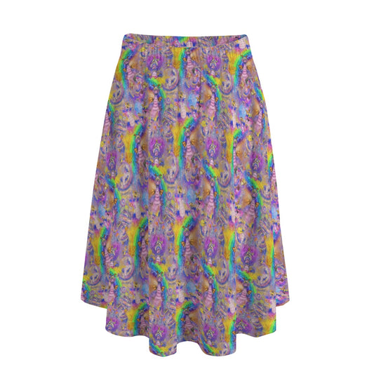 Figment Watercolor Rainbow - Women’s Pocket Midi Skirt