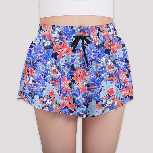 Navy Blooms Cruise - Girls’ Flowy Pocket Shorts