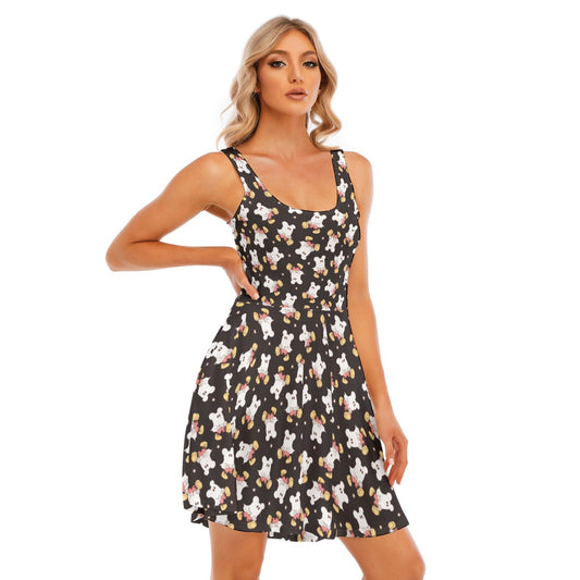 Ghostly Mouse - Women's Sleeveless Pocket Skater Dress