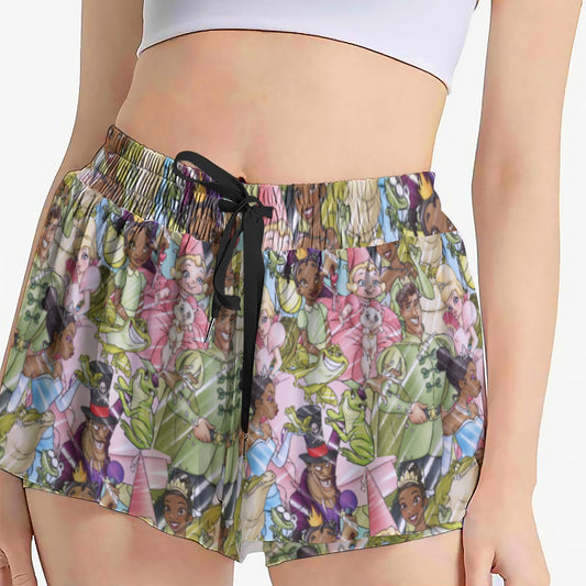 Bayou Royal Sketchched - Women's Flowy Pocket Shorts