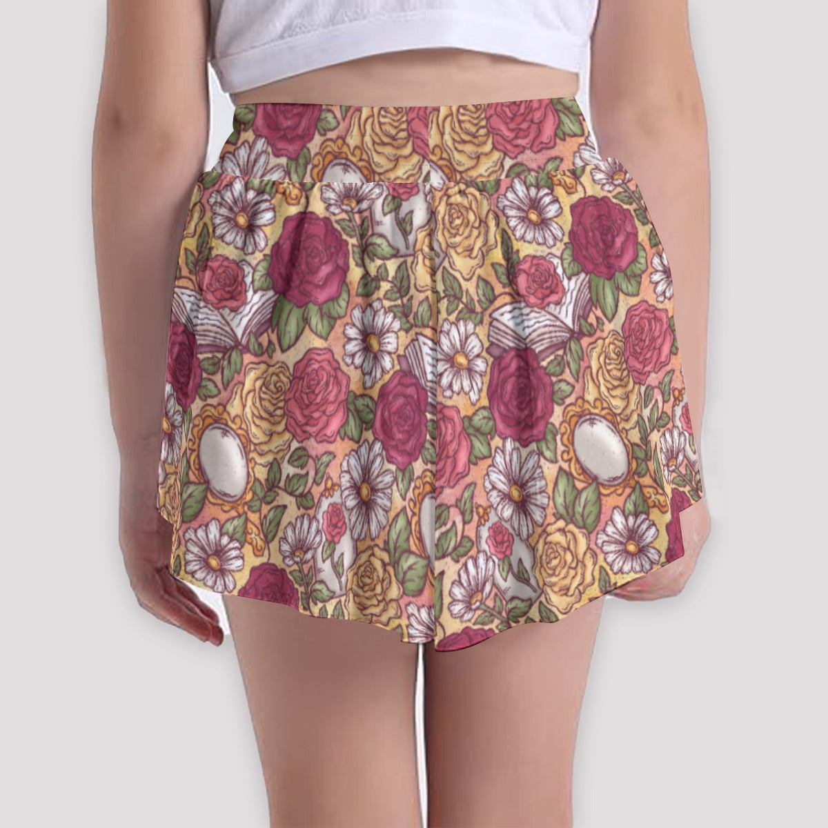 Fairytale Florals – Timeless Tale Blooms - Girls’ Flowy Pocket Shorts
