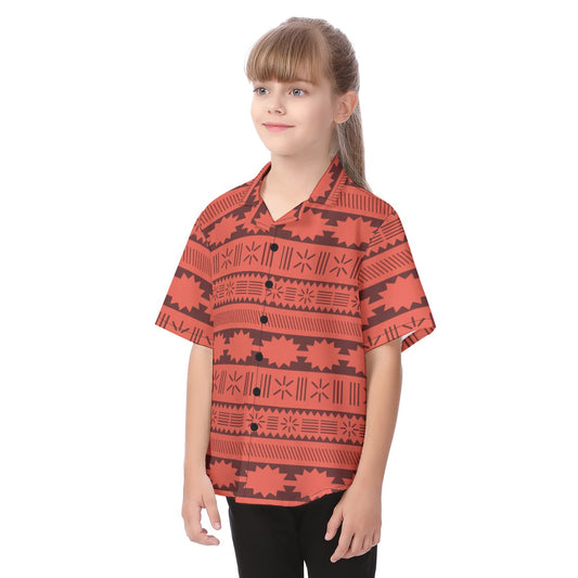 Moana Tribal Print - Kid's Hawaiian Button Up Shirt