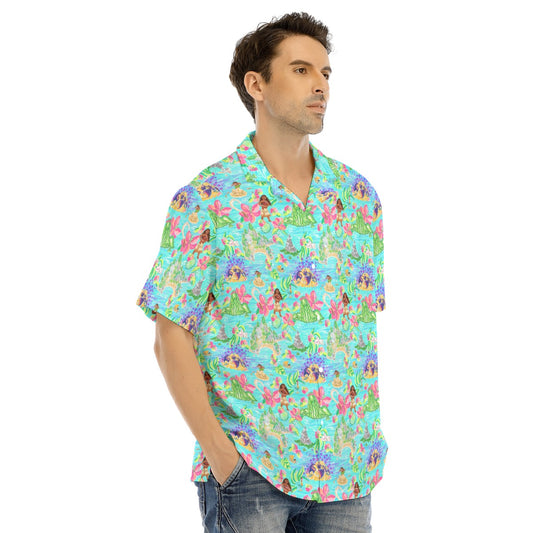 Moana's Tropical Island Paradise - Men's Hawaiian Button Up Shirt
