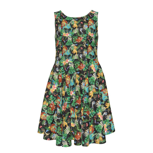 Watercolor Jungle Pride- Kid's Sleeveless Skater Dress