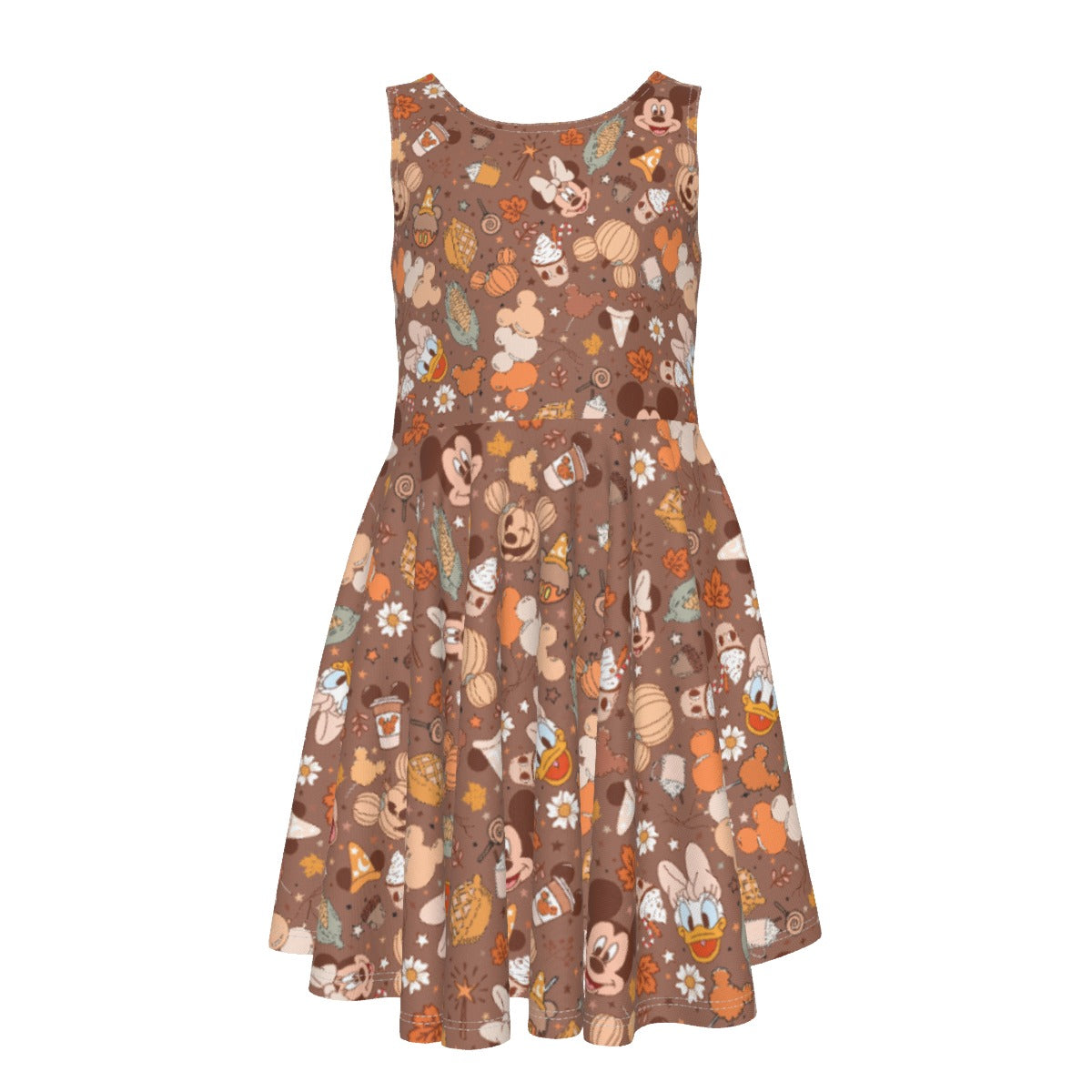 Pumpkin Spice Friends FallFall - Kid's Sleeveless Skater Dress
