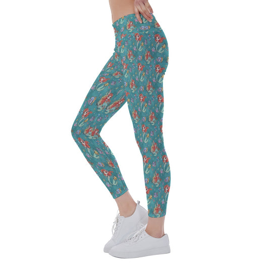 Whimsical Ocean Princess - Women's Yoga Leggings