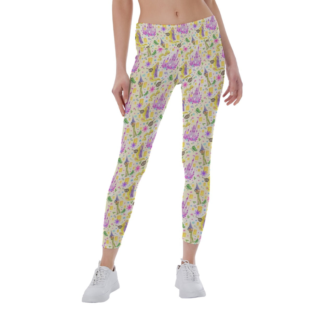 Watercolor Golden Hair Kingdom - Women's Yoga Leggings