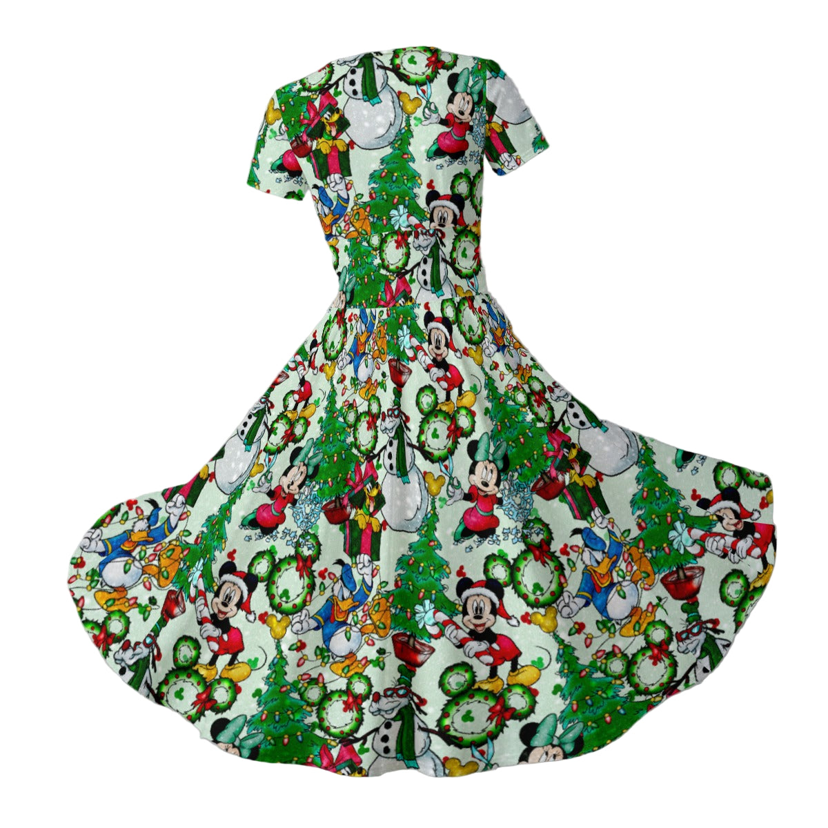 Mouse Friends Christmas Decorations - Women's V-Neck Ruched Midi Dress