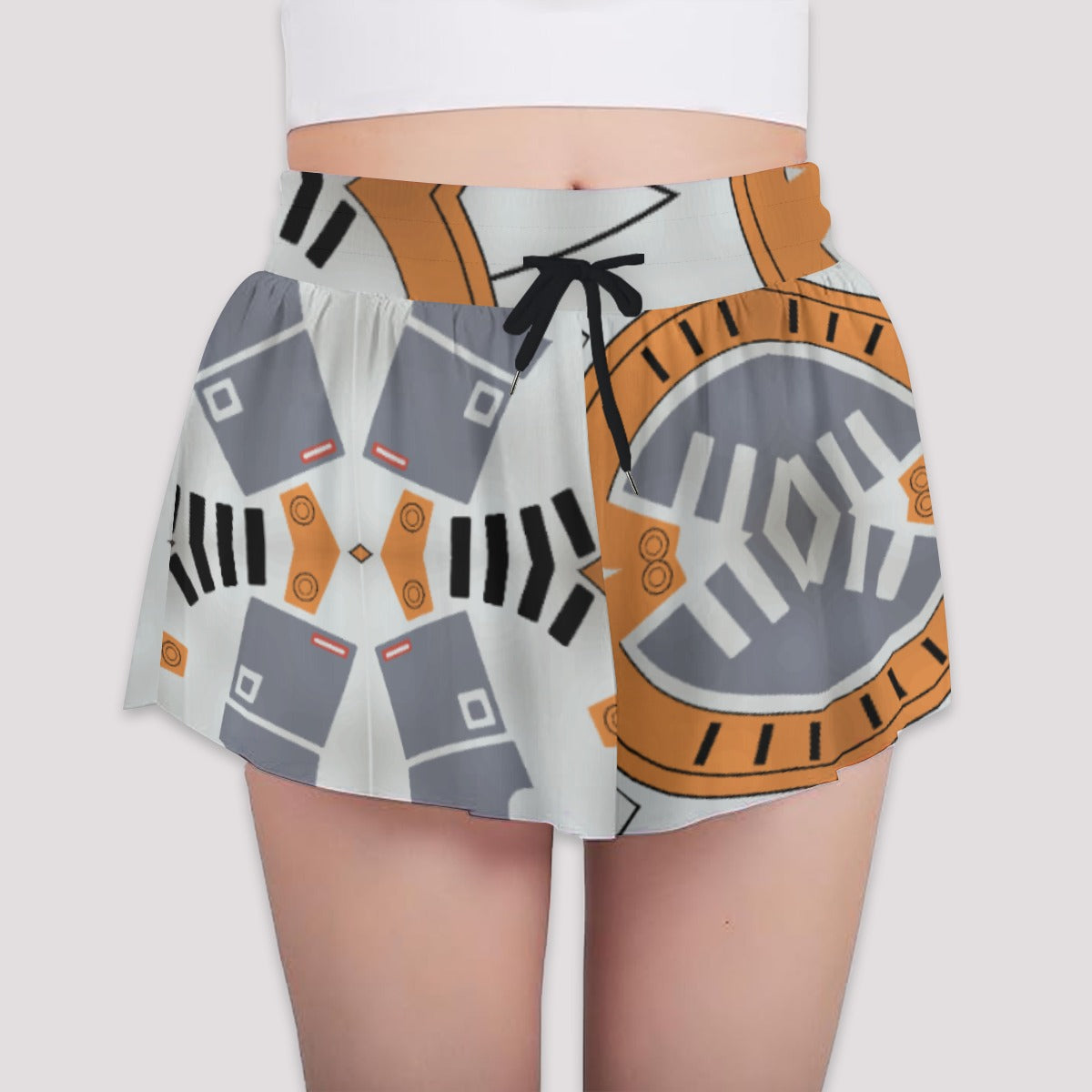 Little Round Droid - Girls’ Flowy Pocket Shorts