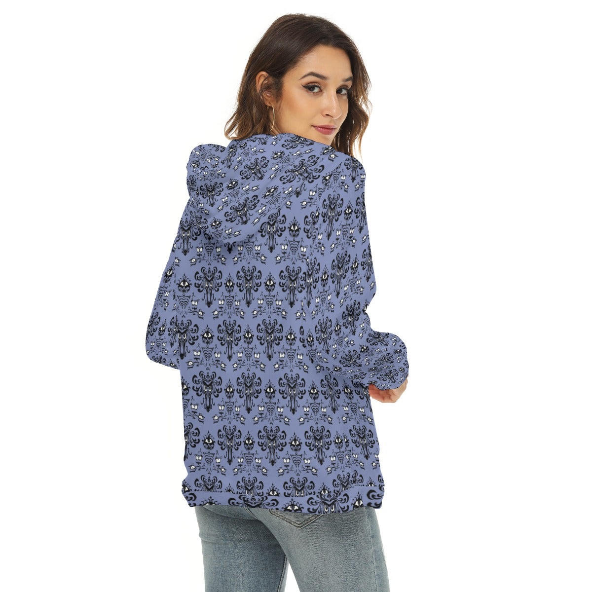 Spooky Mansion Wallpaper - Women's Borg Fleece Hoodie