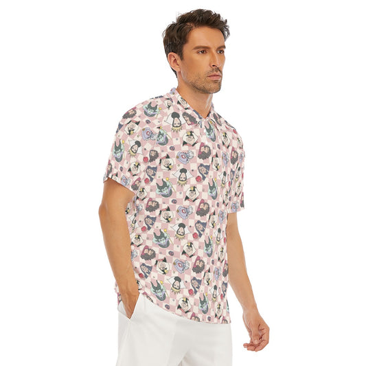 Pink Checkerboard Villains - Men's Polo Shirt