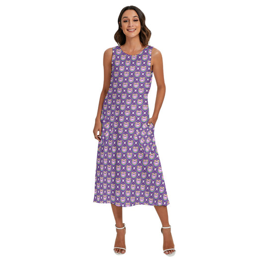Geometric Figment - Women’s Diagonal Pocket Midi Dress