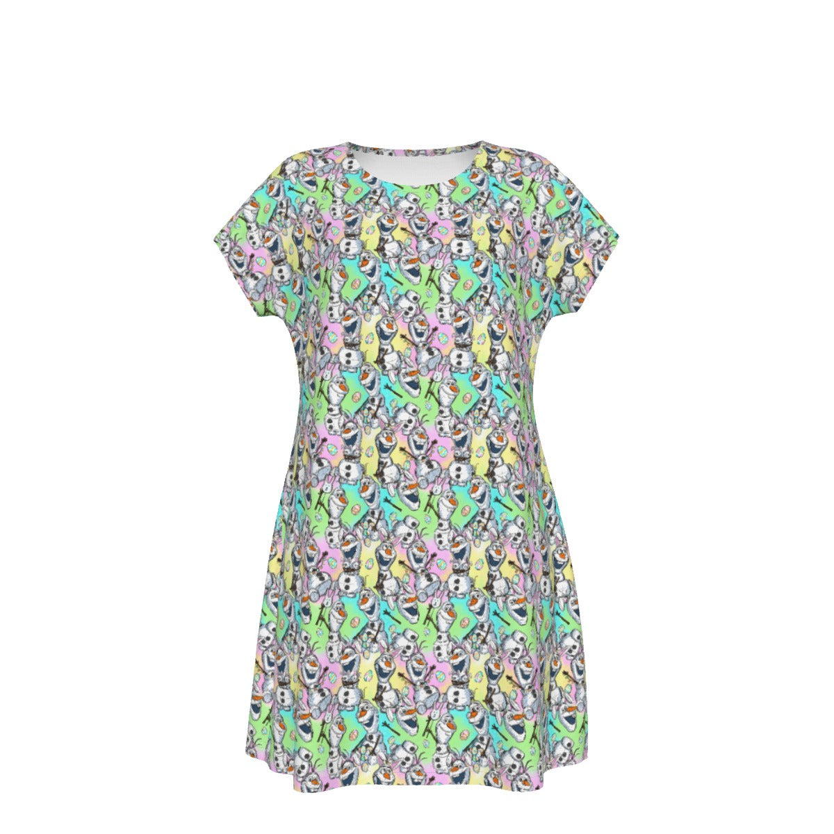 Sketched Snowman Easter - Women's T-Shirt Dress
