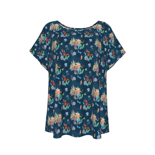 Whimsical Sea King and Crab - Women’s Relaxed Fit Scoop Tee