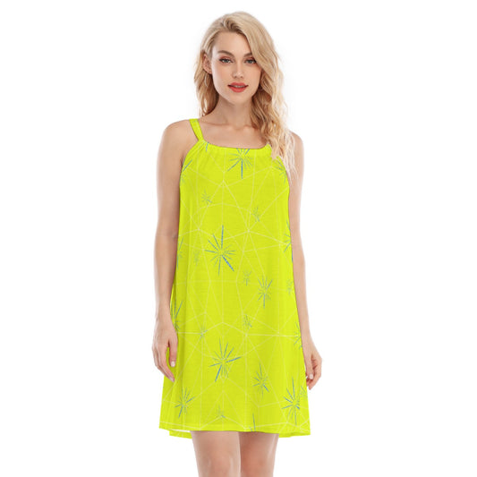 Joyful Blue & Yellow Florals - Women’s Adjustable Sundress