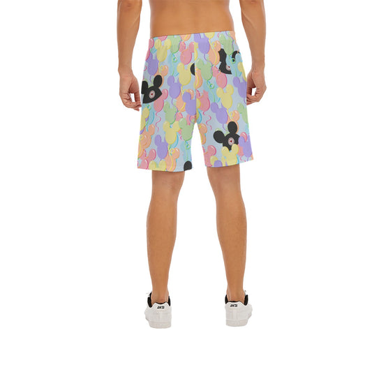 Pastel Mickey Ears Balloons Disney Inspired - Men’s Pocket Beach Shorts