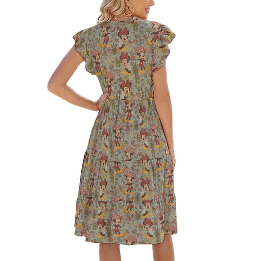Woodland Frolics Cottagecore - Women's Tiered Pocket Midi Dress