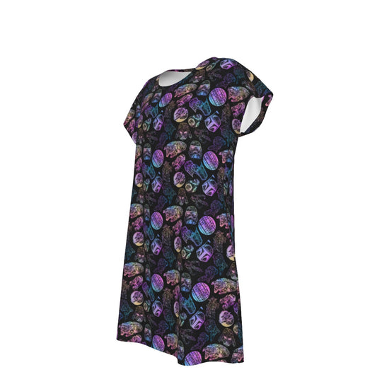 Watercolor Galactic Mandalas - Women's T-Shirt Dress