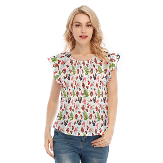 Mouse Magic Christmas - Women’s Flutter Sleeve Top