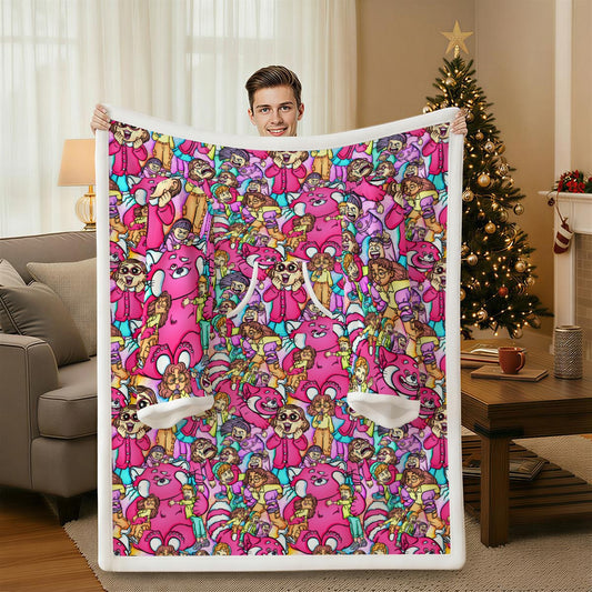 Red Panda Chaos Scenes - Wearable Blanket Hoodie