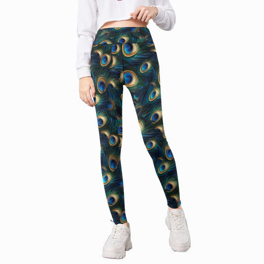 Animal Print - Peacock - Kid's Leggings