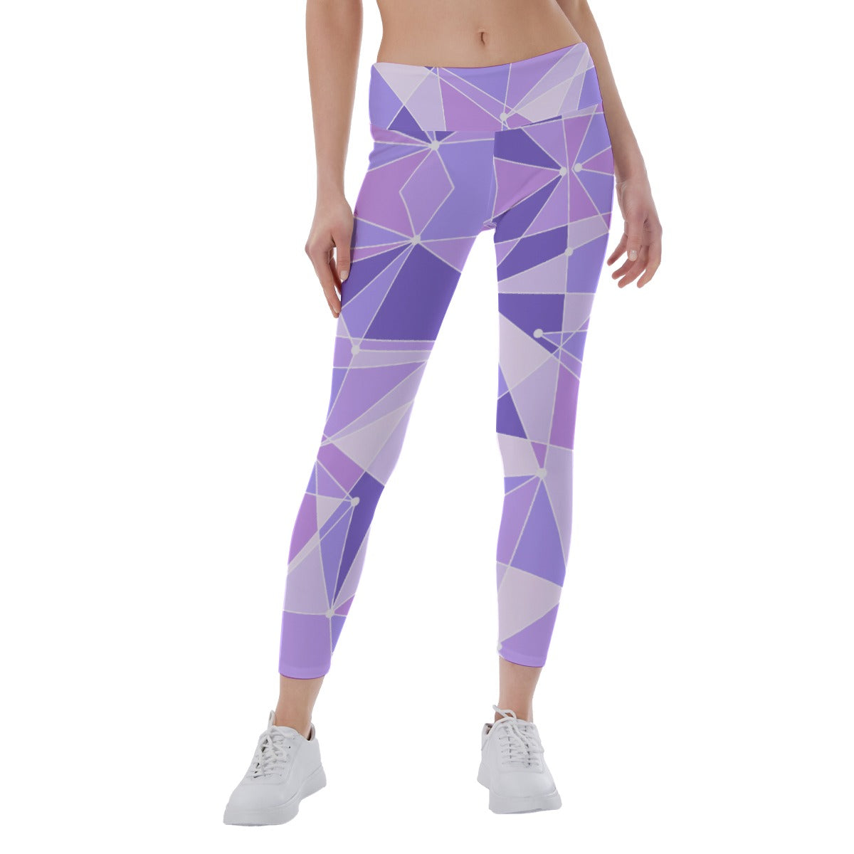 Geometric Purple Wall - Women's Yoga Leggings
