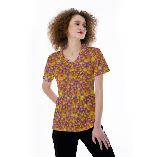 Lantern Glow Festival - Women's Short Sleeve V-Neck T-Shirt
