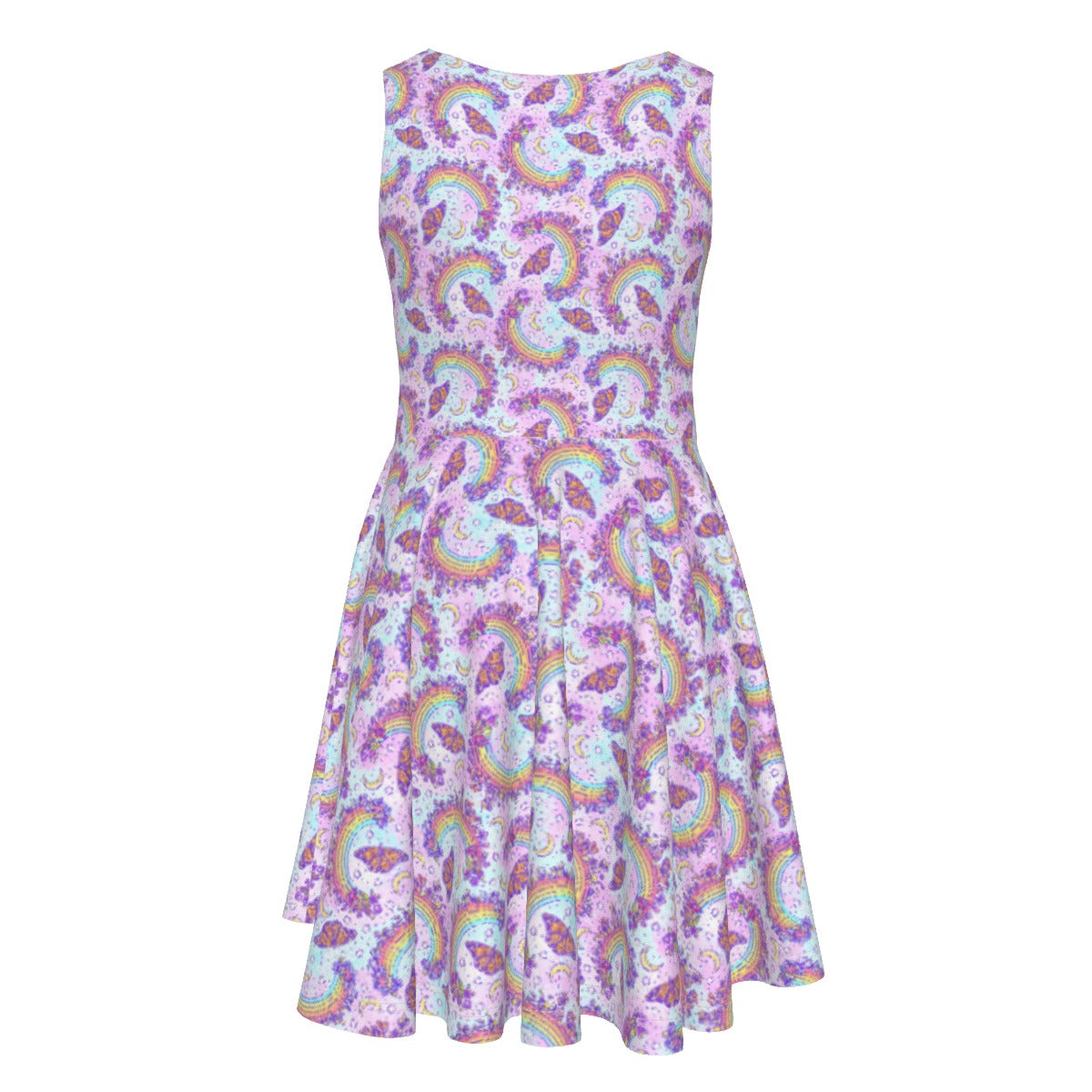 Monarch Butterflies & Rainbows - Kid's Sleeveless Skater Dress