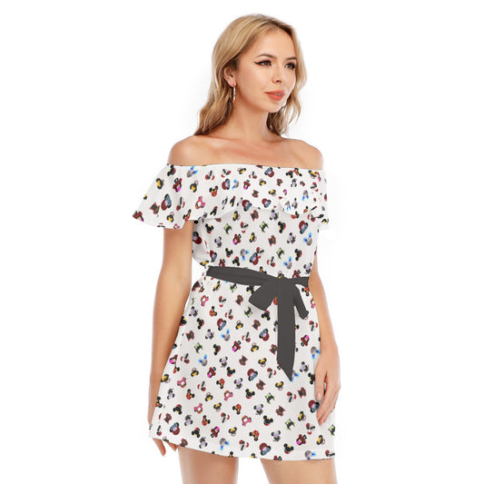 Wicked Mouse Ears - Women's Off-shoulder Ruffle Dress