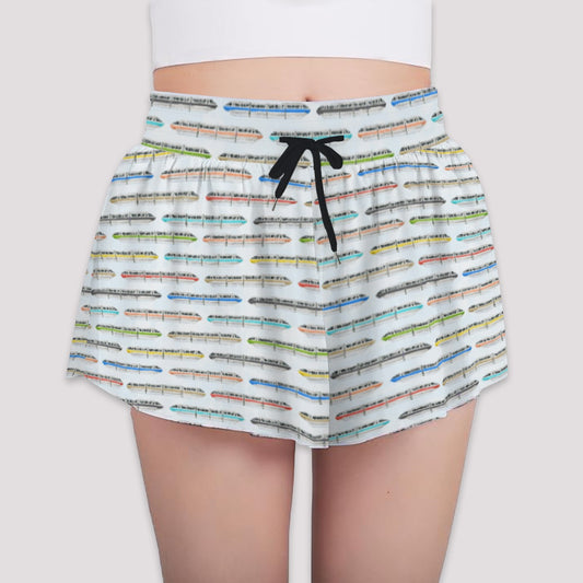 Monorail Rainbow Express - Girls’ Flowy Pocket Shorts
