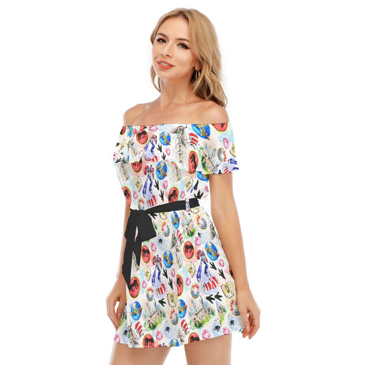A Universal Adventure - Women's Off-shoulder Ruffle Dress