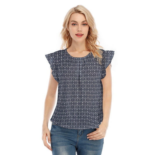 Anchors & Mouse Ears - Women’s Flutter Sleeve Top