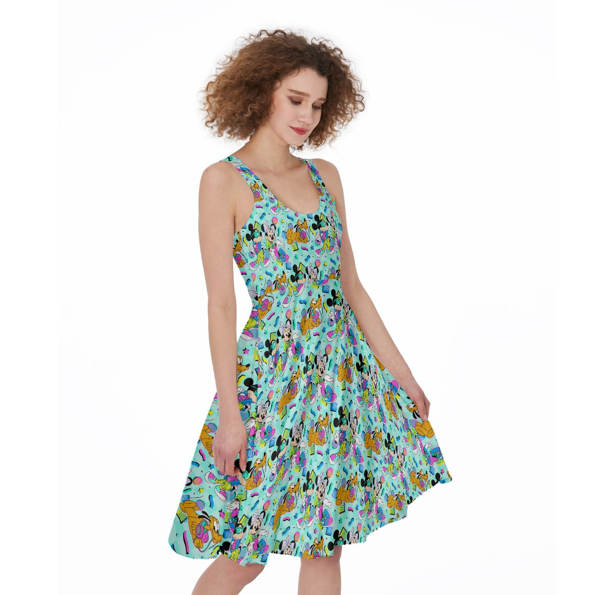 80s Pop Party Pals - Pocket Midi Skater Dress