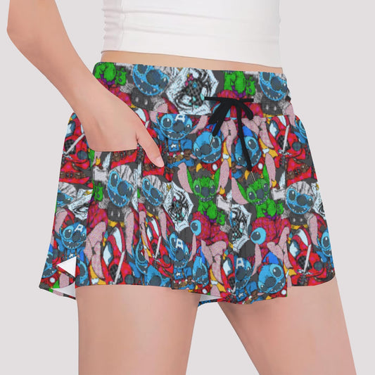 Superhero Stitch - Heroes Assembled - Girls’ Flowy Pocket Shorts