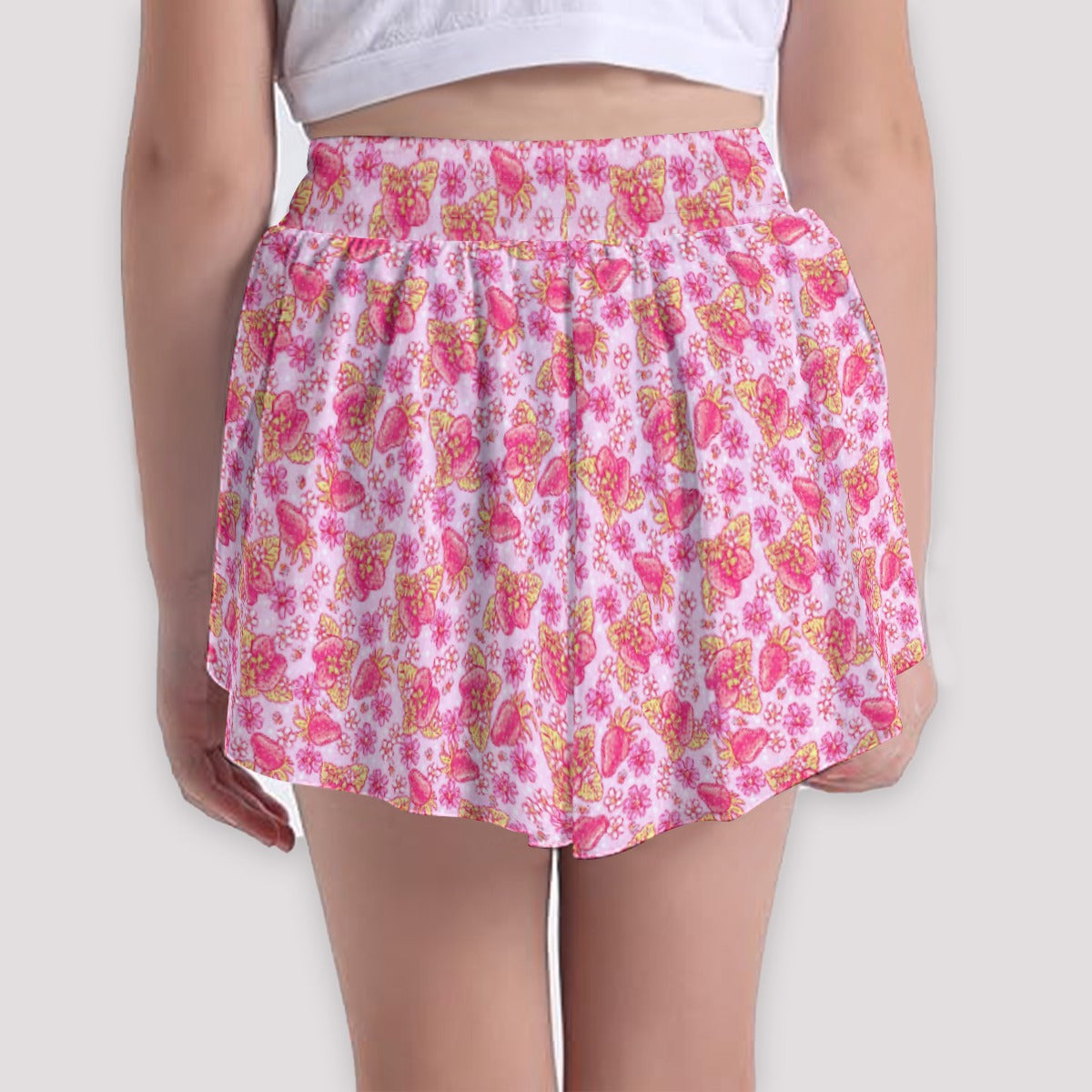 Summer Fruits - Strawberry - Girls’ Flowy Pocket Shorts
