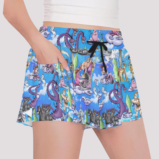 Mythic Hero Chaos Clouds - Girls’ Flowy Pocket Shorts