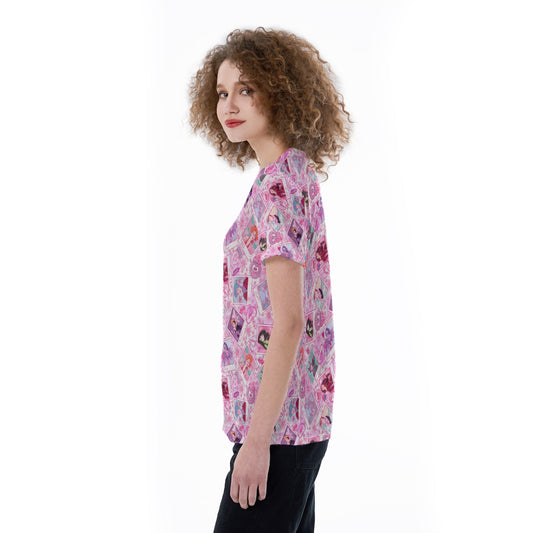Poisoned Heart Villaintine - Women's Short Sleeve V-Neck T-Shirt