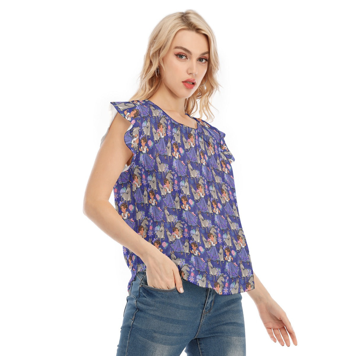 Whimsical Strong Heroine - Women’s Flutter Sleeve Top