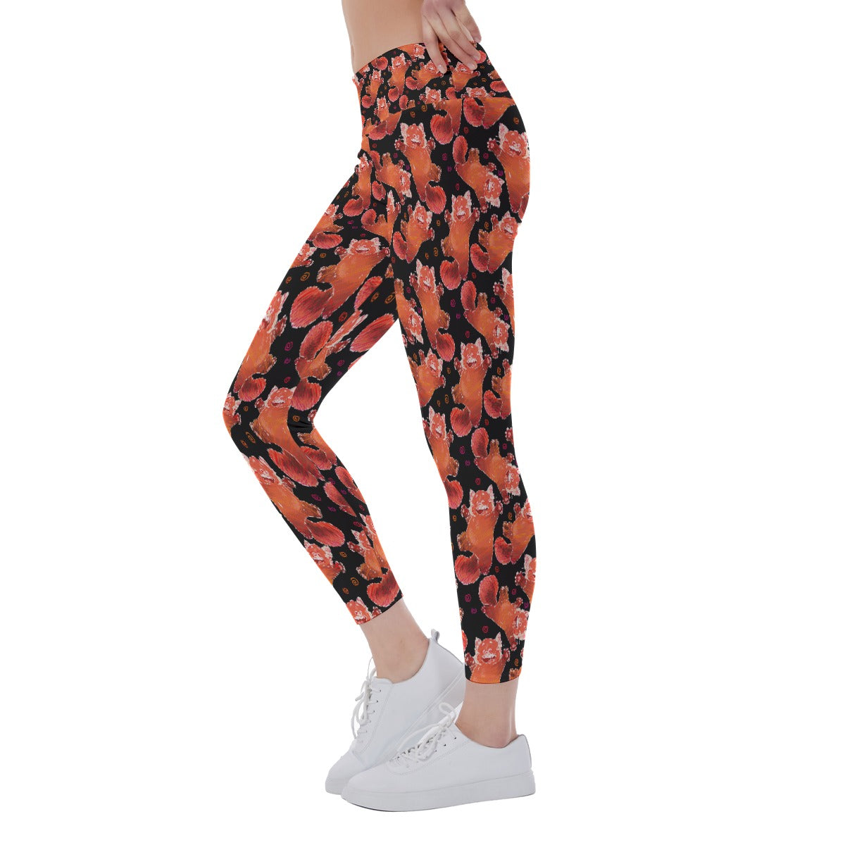 Scribbly Red Panda - Women's Yoga Leggings