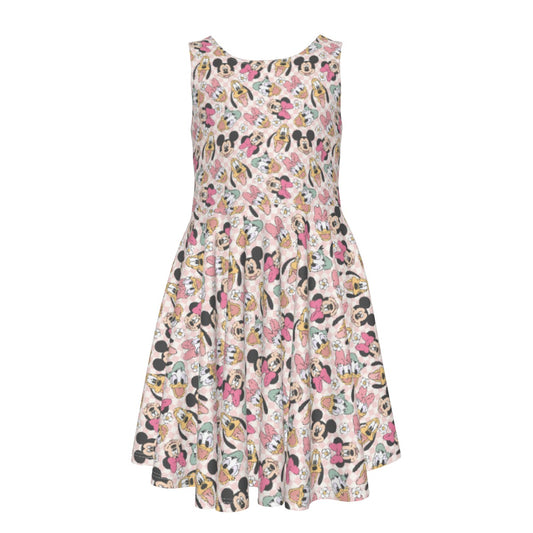 Pastel Picnic Party - Kid's Sleeveless Skater Dress