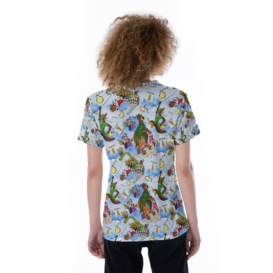 Robin Hood Adventure - Women's Short Sleeve V-Neck T-Shirt