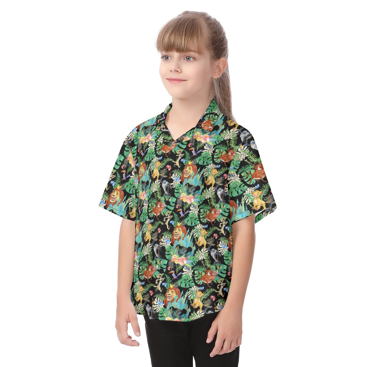 Watercolor Jungle Pride - Kid's Hawaiian Button Up Shirt