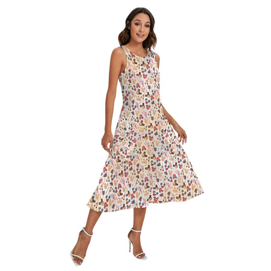 Mouse Snack Treats - Women’s Diagonal Pocket Midi Dress