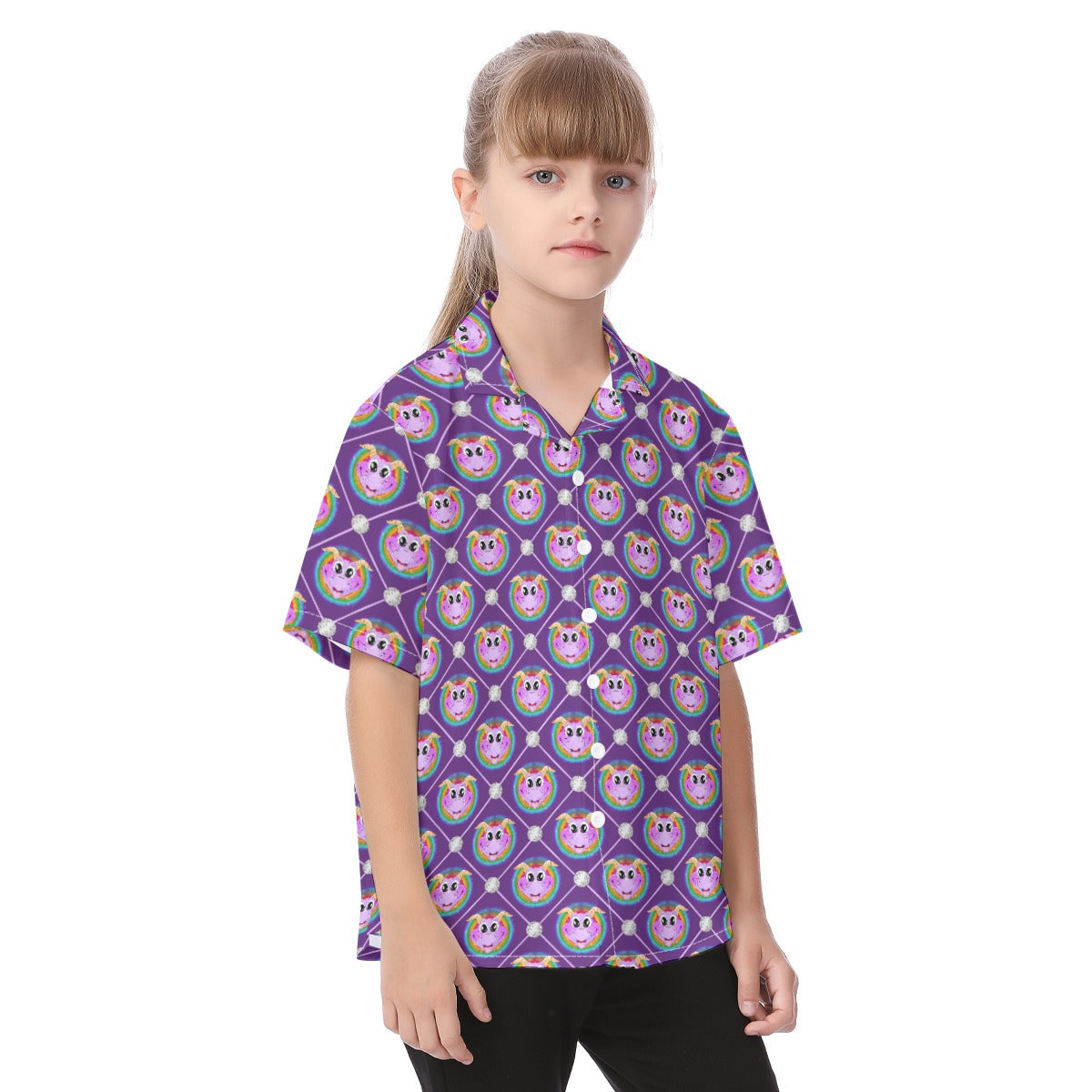 Geometric Figment - Kid's Hawaiian Button Up Shirt
