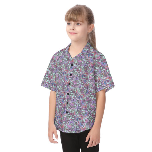 Butterfly Planchettes - Kid's Hawaiian Button Up Shirt