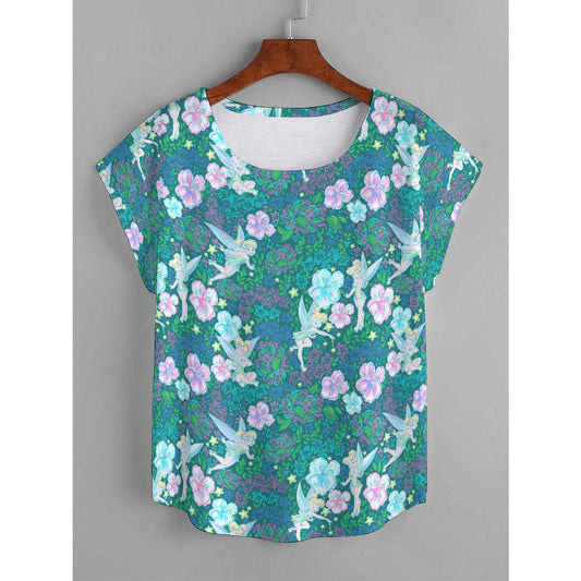 Pixie in Neon Blooms - Women’s Relaxed Fit Scoop Tee